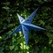 In the Breeze 9177 — Blue Paper Star Lantern — Hanging Party and Home Décor with Painted Gold Accents — Handmade, Dyed Paper